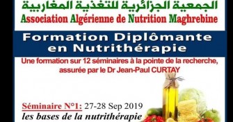 Séminaire de Formation en NUTRITHERAPIE-les 27-28 Septembre 2019, au Palais de la culture Moufdi Zakaria –Alger