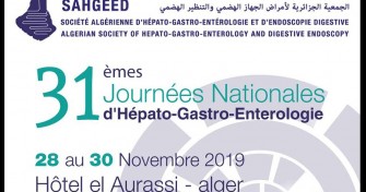 31ème journées nationales d’Hépato-Gastro-Entérologie- Les 28 au 30 Novembre 2019 à l’Hôtel El Aurassi- Alger