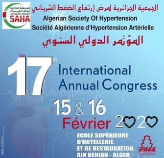 17ème congrès international de la Société algérienne dhypertension artérielle- Les 15 et 16 février 2020- Alger