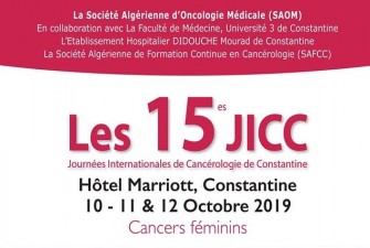 Les 15èmes Journées Internationales De Cancérologie-Les10, 11,12 OCTOBRE 2019, Constantine  