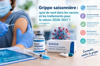 Grippe saisonni&egrave;re : quoi de neuf dans les vaccins et les traitements pour la saison 2026-2027 ?